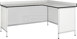 Corner Work Table with Semi-Round Aluminum Frame - SMU-PKN