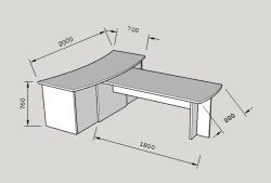 Executive Desk with PVC Edging, Model #018/2019