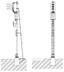LED Railway Signal Mast TUs 32 CSh 2141-2009