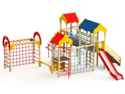 Children's Play Complex with Three Towers, Height 1500 mm