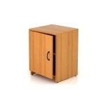 Mobile Wooden Cabinet with Shelves and Door
