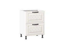 Marina LD.273130.000 Kitchen Cabinet Facade Set with 2 Drawers (600mm, White Textured Oak)