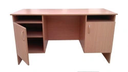 Student Desk with Two Cabinets and Door 140x60x75 cm Model S 13
