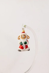 Handcrafted Glass Christmas Ornament "Santa Claus Bunny