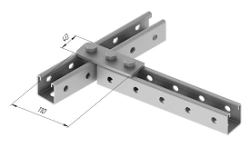 Stainless Steel Plate with 3 Holes SMA 605, 40x110mm, 5mm Thickness