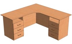 Corner Writing Desk with Two Pedestals - Model SPU-2
