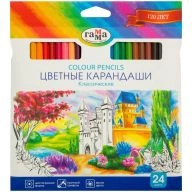 Classic Colored Pencils Gamma, 24 Colors, Sharpened, Cardboard Box, Euro Hang Tab