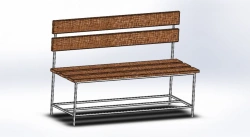 Wooden Bench on Metal Frame - Customizable Sizes