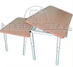 Adjustable Rectangular Table for Two with Tilted Top Type 1