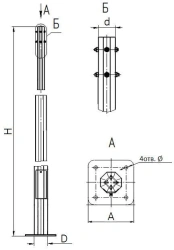 Quarter Shaped Lighting Pole with Underground Power Supply