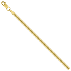 585 Gold Hand Decoration Bracelet Green Almond NБ17-097 0.5MM 19CM 4.01G