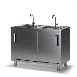 Stainless Steel and Galvanized Steel Food Preparation Sink Table SKM-1