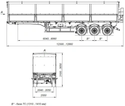 Tri-Axle Dump Semi-Trailer AM9560-30S with CEYLAN AS-1210-225-ST-OV Axles, 12 Ton Capacity