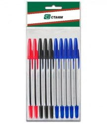 STAMM 511 Set of 10 Ballpoint Pens with 3 Colors