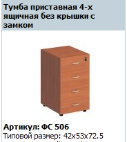 Matrix 4-Drawer Side Cabinet Without Top with Lock Model FS 506