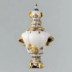 Handmade Glass Christmas Ornament "White Russian Samovar