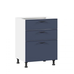 Indigo LD.298830.000 Luxury Kitchen Cabinet Facade Set with 3 Drawers, Dark Blue