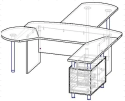 Executive Chair Desk with Cabinet SP1