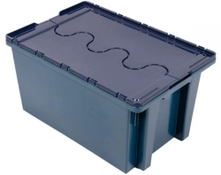 Durable Transport Box with Hinged Non-Removable Lid 600x400x365-00