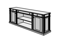 Wooden Office Sideboard Furniture Set "Dante