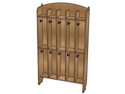Clothing Rack №2 "Moydodyr" Plywood (Varnished) 10 Cells/ SHD52
