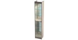 Narrow Showcase with 2 Glass Doors and Lighting 400x350x2150mm