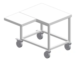 Equipment Stand with Wheels 600x460x560 mm, Stainless Steel, Pull-Out Shelf