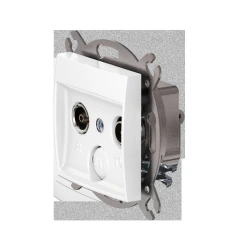 Hidden Installation Antenna Socket TV/FM, White, Art. 6012P.0
