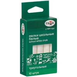 White School Chalk - Triangle Shape, 10 Pieces