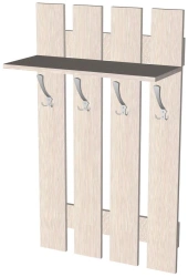 Wall-mounted coat rack with 4 hooks, 600x270x1000mm, 16mm MDF