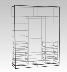 Closed Wardrobe with Loft Space and Drawers