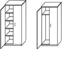Wooden Wardrobe with Multiple Shelves and Doors