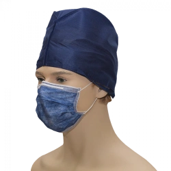 Non-Sterile Medical Mask from Non-Woven Materials "HEKSA" (Three-Layer, Blue, Elastic Bands)
