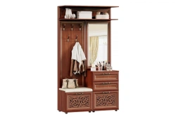 Combined Coat Rack with Mirror Alexandria LD 125.110.000 (Walnut)