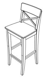 Solid Beech Bar Stool TV-DBSU-6.25.01