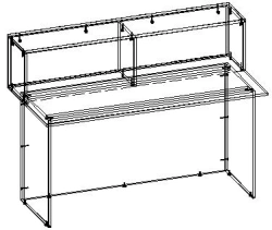 Reception Desk made of 16mm MDF with 0.4mm PVC, Model TV-ASRZ-2.13.01-01