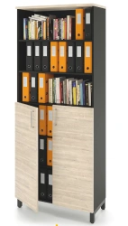 ZAMM Wardrobe with 6 Shelves (3 Closed, 3 Open) on Metal Frame