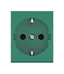 Caduceus Aling Mode 16A Grounded Socket without Shutters 250V, Green, Model 651.12