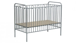 Polini Kids Vintage Metal Crib 110, Silver, Model 0001648.2