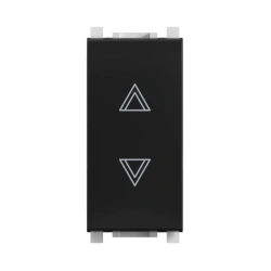 CADUCEUS ALING Experience Hidden Installation Switch for Roller Shutters, 10A, 250V, Black (Soft Touch), Art. 72118.E1