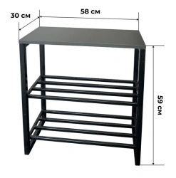 Shoe Rack with Seating Shelf, Carbon Steel Frame