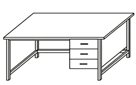 Metal Frame Service Table with Cabinet SP-8
