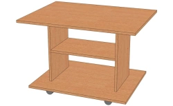 Rectangular Coffee Table with Side Supports and Wheels - Model SJ