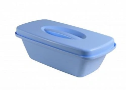 Polymer Container with Perforated Bottom and Lid for Pre-Sterilization Cleaning
