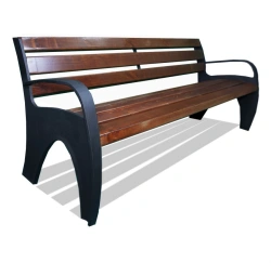 Wave Park Bench with Armrests Model 76054