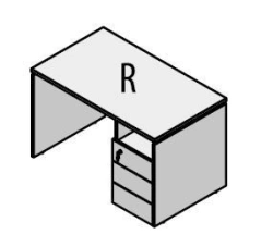 Office Desk with Cabinet - Rio Base Furniture Set