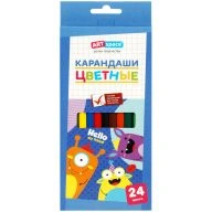 ArtSpace "Monsters" Colored Pencils, 24 Colors, Hexagonal, Pre-Sharpened, Cardboard Box, Euro Hanging