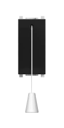 CADUCEUS ALING Experience Concealed Switch with Cord, 16A, 250V, Black Soft Touch, Model 72117.E1
