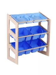 Slanted Storage Shelf 1080x6 Containers / Blue / Playroom Storage System