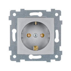 Maria Single Socket Mechanism with Ground Contact RS16-445 Aluminum